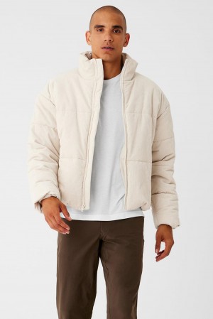 Alo Yoga Corduroy Stage Miesten Puffer Takki Bone | Suomi 3690-SUWKB