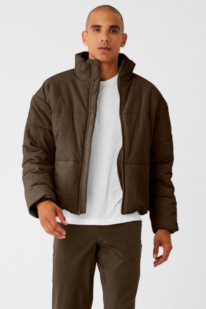 Alo Yoga Corduroy Stage Miesten Puffer Takki Espresso | Suomi 7803-MJAEU