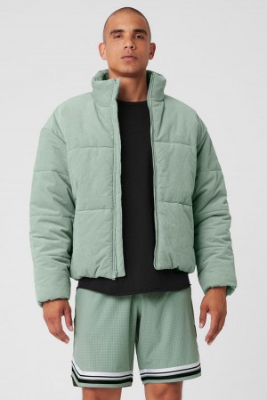 Alo Yoga Corduroy Stage Miesten Puffer Takki Icy Sage | Suomi 9356-ECAKO