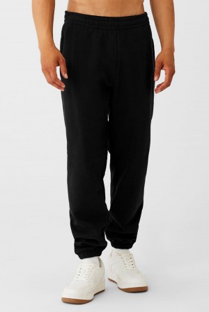 Alo Yoga Cuffed Renown Heavy Weight Miesten Collegehousut Mustat | Suomi 9754-HNUPO