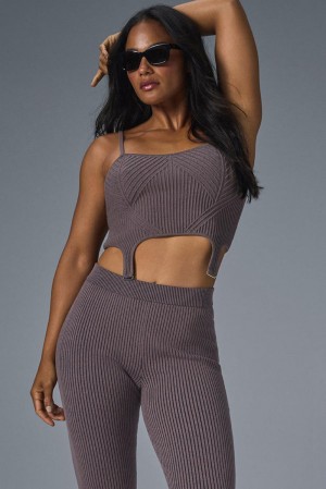 Alo Yoga Denim Knit Garter Naisten Juoksupaidat Mustat | Suomi 2504-YAFOP