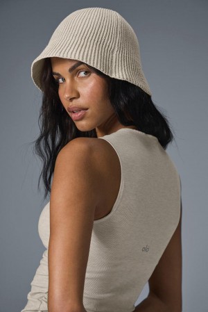 Alo Yoga Denim Knit Naisten Cloche Ivory / Oatmilk | Suomi 1053-XKJIL