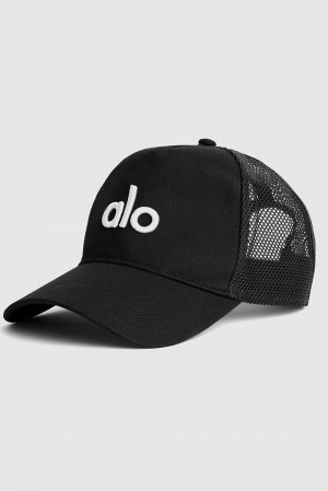 Alo Yoga District Miesten Trucker Lippis Mustat Valkoinen | Suomi 6152-XBKVL