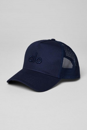 Alo Yoga District Miesten Trucker Lippis Laivastonsininen | Suomi 8907-DZGAT