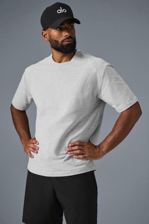 Alo Yoga Double Take Miesten Short Sleeve Harmaat | Suomi 9261-SQRUY