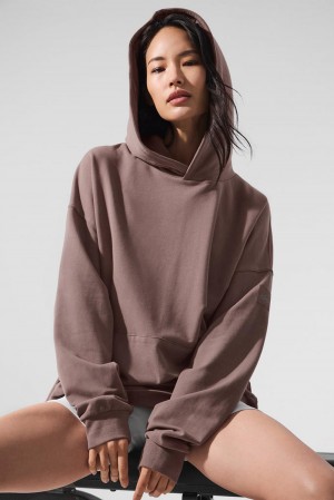 Alo Yoga Double Take Naisten Huppari Mushroom | Suomi 3627-ELMHY