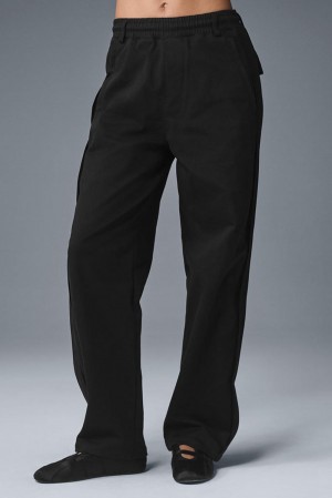 Alo Yoga Edition Sueded Straight Leg Naisten Housut Mustat | Suomi 1467-JRIWP