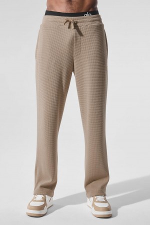 Alo Yoga Elevate Waffle Straight Leg Miesten Housut Gravel | Suomi 0861-LDABW