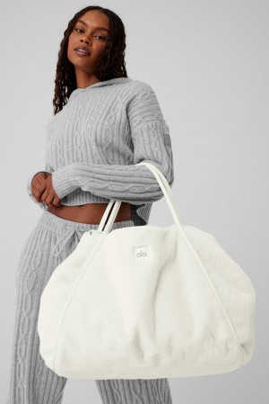 Alo Yoga Faux Fur Naisten Kangaskassit Ivory | Suomi 1375-YGQMX