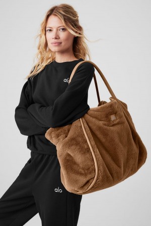 Alo Yoga Faux Fur Naisten Kangaskassit Toasted Almond | Suomi 4910-MNKZY