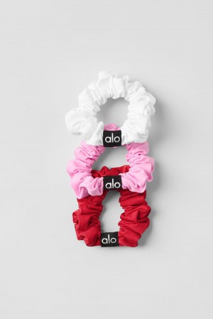 Alo Yoga Fresh Mini 3-Pack Naisten Scrunchie Punainen Pinkki Valkoinen | Suomi 2648-XECZG
