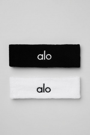 Alo Yoga Glow (2-Pack) Naisten Sweatbands Mustat Valkoinen | Suomi 2365-KQBLM