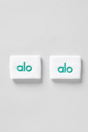 Alo Yoga Glow (2-Pack) Naisten Wristband Valkoinen Vihreä | Suomi 6512-MJKWB