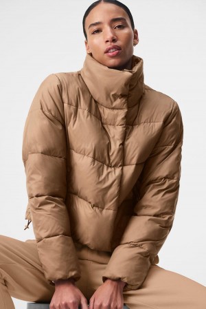 Alo Yoga Gold Rush Naisten Puffer Takki Toasted Almond | Suomi 0943-WBMKS