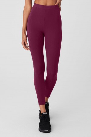 Alo Yoga High-Waist 7/8 Run It Back Naisten Leggings Wild Berry | Suomi 0546-UZVTD