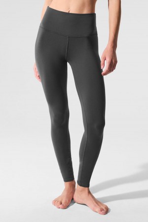 Alo Yoga High-Waist Airbrush Bottoms Naisten Leggings Anthracite | Suomi 7269-XTMBP