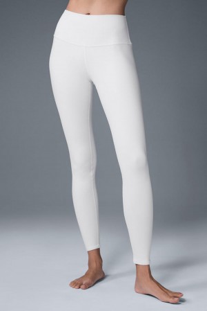 Alo Yoga High-Waist Airbrush Bottoms Naisten Leggings Valkoinen | Suomi 9016-MWEIO