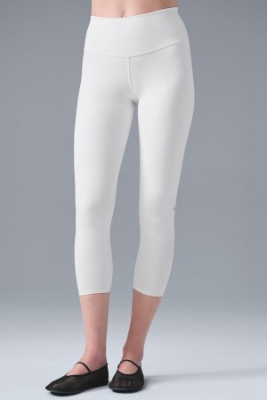 Alo Yoga High-Waist Airbrushris Naisten Leggings Valkoinen | Suomi 1950-VZJLG
