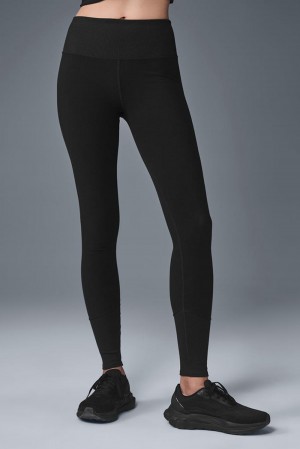 Alo Yoga High-Waist Alosoft Lounge Naisten Leggings Mustat | Suomi 5064-CUVSI