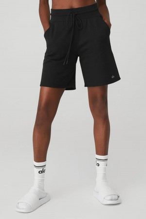 Alo Yoga High-Waist Easy Sweat Naisten Shortsit Mustat | Suomi 3195-FEXMW