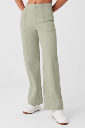 Alo Yoga High-Waist On Point Moto Naisten Housut Limestone | Suomi 0753-HNRWG