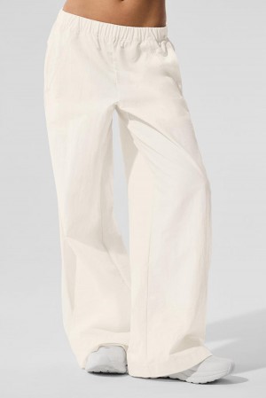 Alo Yoga High-Waist Origin Wide Leg Track Naisten Housut Ivory | Suomi 9736-MQTDR