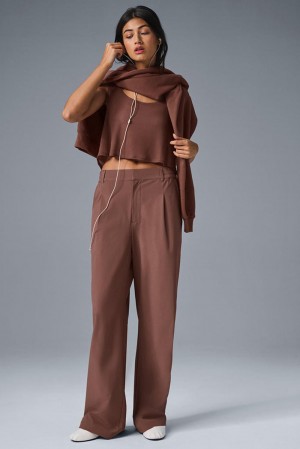 Alo Yoga High-Waist Pursuit (Regular) Naisten Housut Chestnut | Suomi 7613-KZOVC