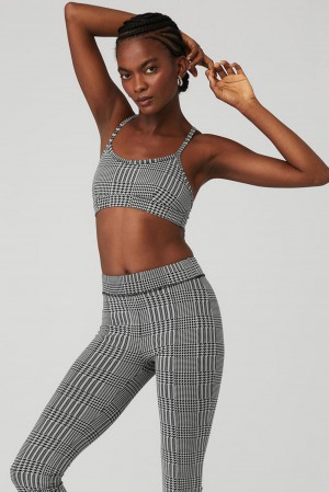 Alo Yoga Jacquard Glenplaid Gratitude Naisten Urheiluliivi Titaani Mustat | Suomi 3275-TBDXR
