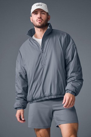 Alo Yoga Latitude Light Weight 1/2 Zip Miesten Takit Harmaat | Suomi 7295-LOBXF