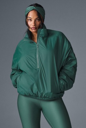 Alo Yoga Latitude Light Weight 1/2 Zip Pullover Naisten Takit Winter Ivy | Suomi 1348-AYMZU