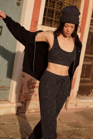 Alo Yoga Marl Sweater Naisten Housut Mustat | Suomi 0278-DGXTY
