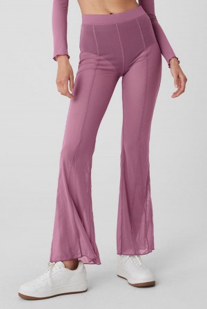 Alo Yoga Mesh High-Waist Flicker Naisten Housut Soft Mulberry | Suomi 6835-JEAKL