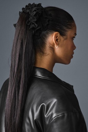 Alo Yoga Micro Plisse Oversize Naisten Scrunchie Mustat | Suomi 4675-RLMNZ