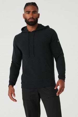 Alo Yoga Micro Waffle Fast Break Miesten Huppari Mustat | Suomi 5382-YUMLD