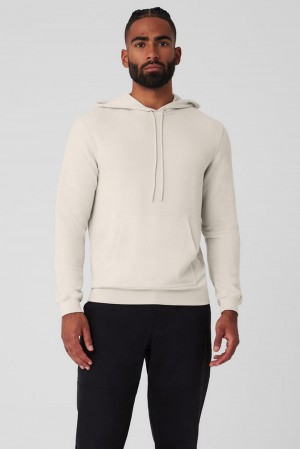 Alo Yoga Micro Waffle Fast Break Miesten Huppari Bone | Suomi 5930-ALUZO