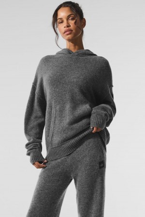 Alo Yoga New Class Cashmere Naisten Huppari Platina Harmaat | Suomi 6904-AXVYS