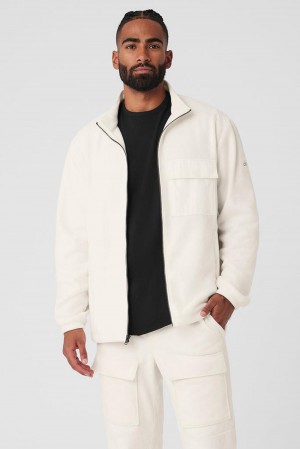 Alo Yoga Polar Fleece Ridge Full Zip Miesten Takit Ivory | Suomi 5863-TEKGU