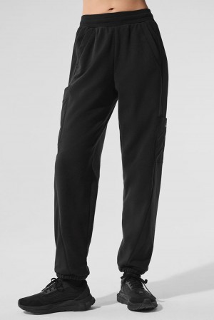 Alo Yoga Polar Fleece Wintry Mix Naisten Housut Mustat | Suomi 5028-YMVRS