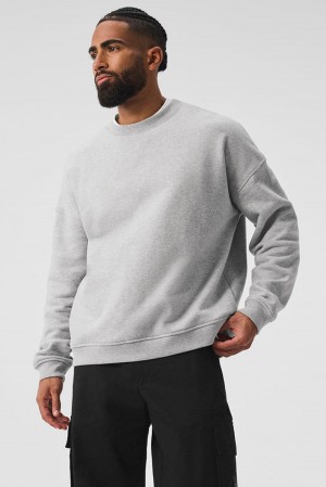 Alo Yoga Renown Heavy Weight Crew Neck Miesten Villapusero Harmaat | Suomi 0123-HAWLI