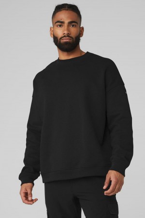 Alo Yoga Renown Heavy Weight Crew Neck Miesten Villapusero Mustat | Suomi 0583-ZMWJC