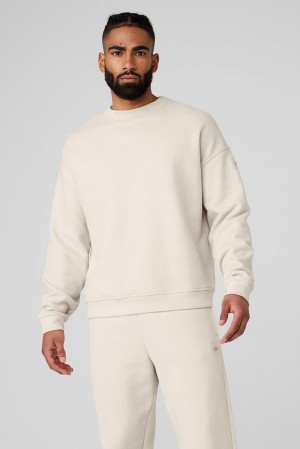 Alo Yoga Renown Heavy Weight Crew Neck Miesten Villapusero Bone | Suomi 7025-YUKXE