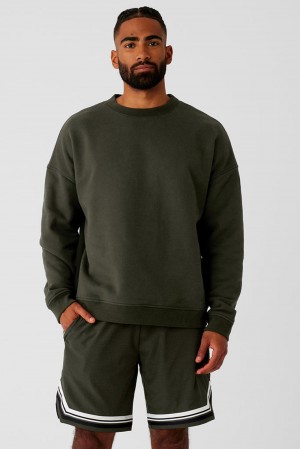 Alo Yoga Renown Heavy Weight Crew Neck Miesten Villapusero Vihreä | Suomi 2045-UOKVP