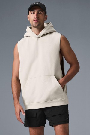 Alo Yoga Renown Sleeveless Miesten Huppari Bone | Suomi 2105-LQCNJ