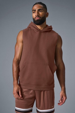 Alo Yoga Renown Sleeveless Miesten Huppari Chestnut | Suomi 7056-WPTDO