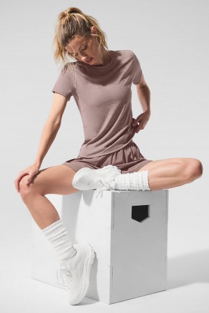 Alo Yoga Ribbed Sea Coast Naisten Juoksupaidat Mushroom Heather | Suomi 2369-IKMVF