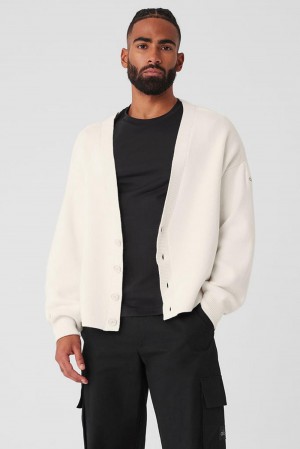 Alo Yoga Scholar Cardigan Miesten Neulepuserot Ivory | Suomi 6174-NLEGM