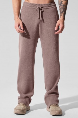 Alo Yoga Scholar Straight Leg Miesten Collegehousut Mushroom Heather | Suomi 8326-TBOFP
