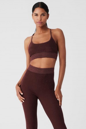 Alo Yoga Seamless Luxe Terry Cuddle Naisten Urheiluliivi Cherry Cola | Suomi 4961-BGTRH