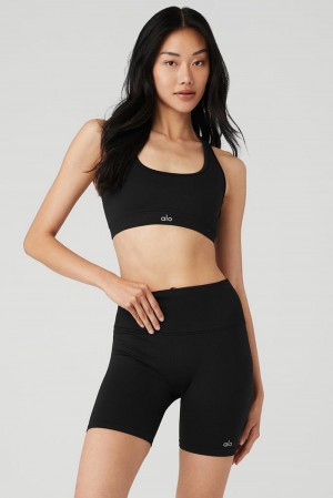 Alo Yoga Seamless Ribbed Naisten Urheiluliivi Mustat | Suomi 6035-RMLSZ