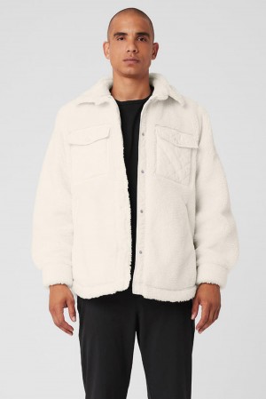 Alo Yoga Sherpa Edge Shacket Miesten Takit Ivory | Suomi 4859-YCZHD
